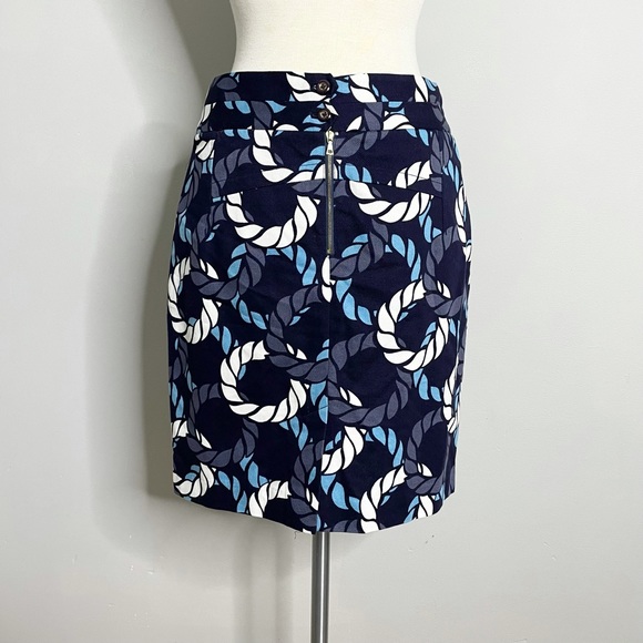 LEIFSDOTTIR ANTHROPOLOGIE Nautical Rope Print Pencil Skirt - Picture 3 of 9